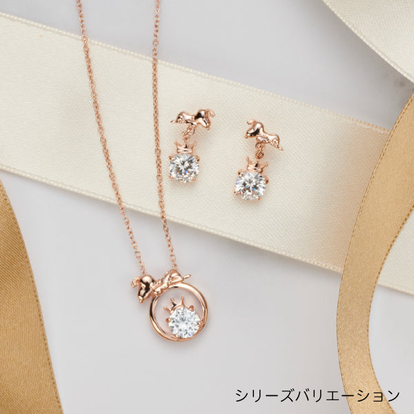 スヌーピー ビッグストーン&クラウンピアス (75周年記念/ピンクゴールド)