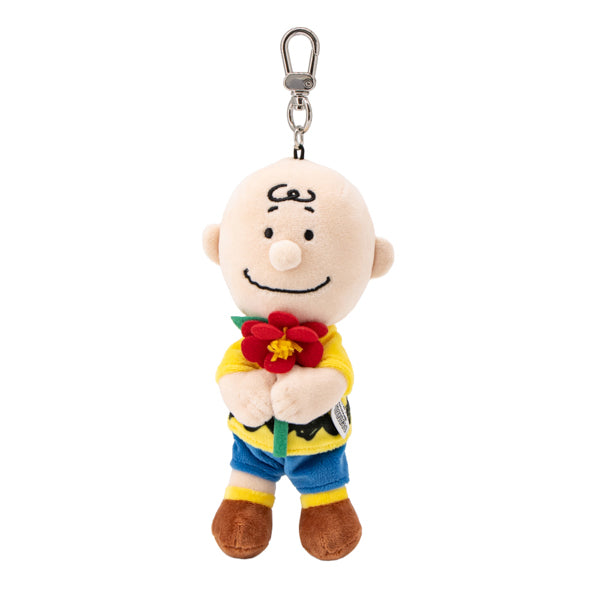 SNOOPY GARDEN ぬいぐるみキーリング(椿の花/チャーリー・ブラウン)