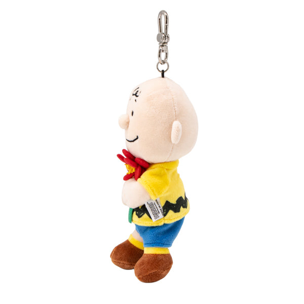 SNOOPY GARDEN ぬいぐるみキーリング(椿の花/チャーリー・ブラウン)