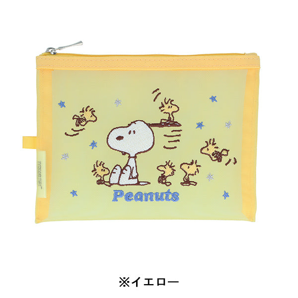 スヌーピー メッシュ刺繍ポーチ (WOODSTOCK&SNOOPY 第3弾)
