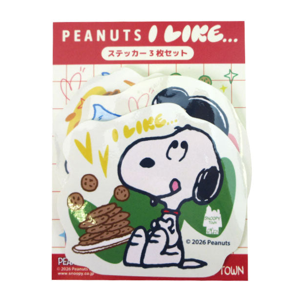 販路限定 スヌーピー ステッカー3枚セット (PEANUTS I LIKE…)