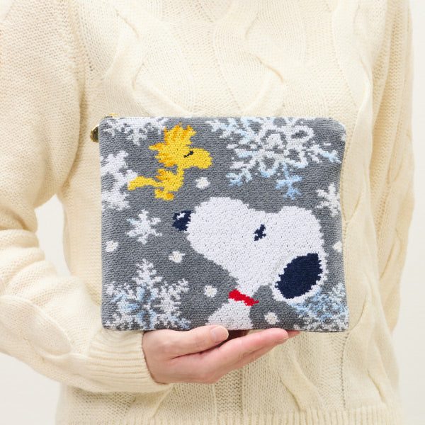 【おかいものSNOOPY限定】※11月6日発売※FEILERフラットポーチ(SNOOPY SNOW CRYSTAL WHITE)