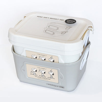 スヌーピー フタ付きミニやわらかバケツSQ1　2個セット