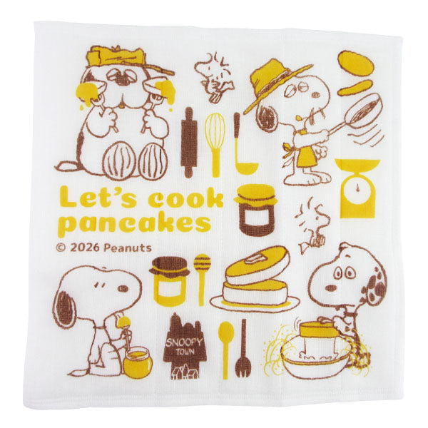 スヌーピー かや生地ふきん Yummy　(Let’s cook pancakes)