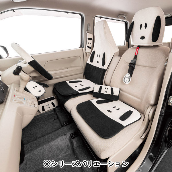 スヌーピー 前席用シートカバー 1枚 (もふもふスヌーピー／グレー)