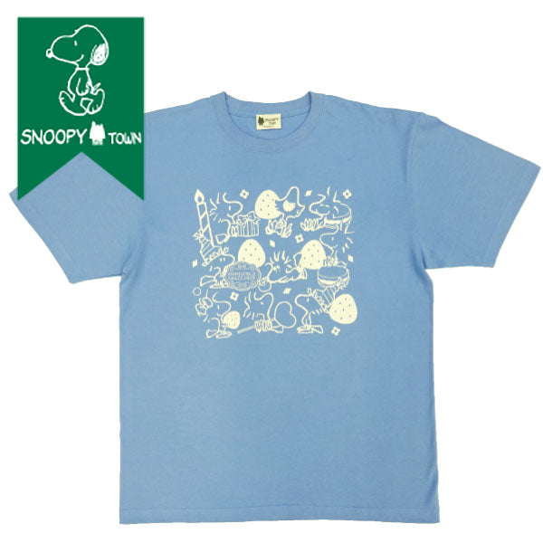スヌーピー Tシャツ ブルー （WOODSTOCK SMALL SHOP 10th）