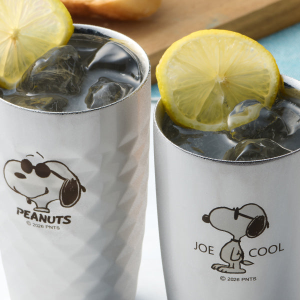 【おかいものSNOOPYオリジナル】ステンレス2重タンブラー＆2重ダイヤモンドカットセット 370ml (ジョー・クール)