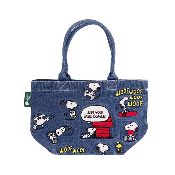 スヌーピー 刺繍デニムミニトート (総柄2026)